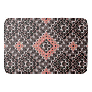 Oriental, Arabic, ornament, brown, red, ethnic Bath Mat