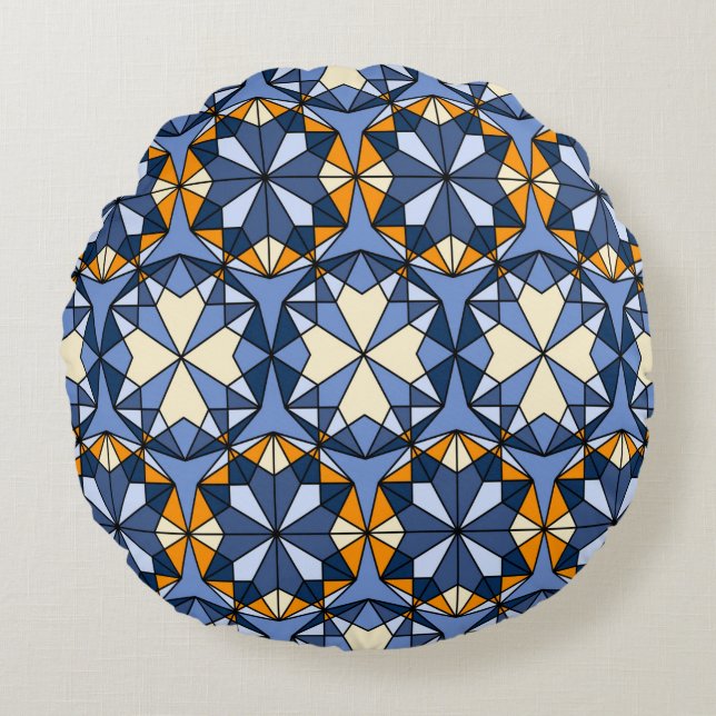 Oriental arabic ornament seamless pattern round cushion (Front)