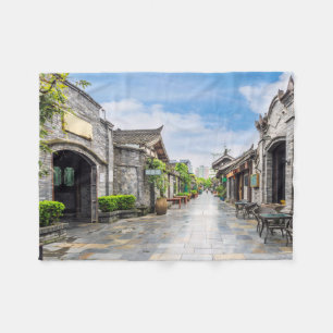 Oriental Architecture fleece blanket