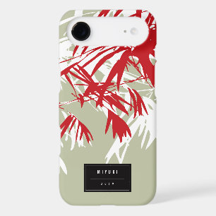 Oriental Asian Chinese Red Bamboo Leaves Zen Case
