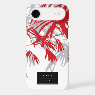 Oriental Asian Chinese Red Bamboo Leaves Zen Case