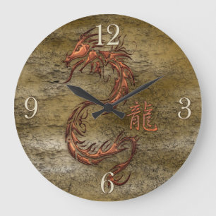 Oriental Asian Dragon Designer Timepiece Large Clock