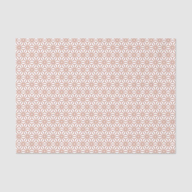 Oriental Beige Ensyucha Asanoha Japan Pattern Tissue Paper (Front)
