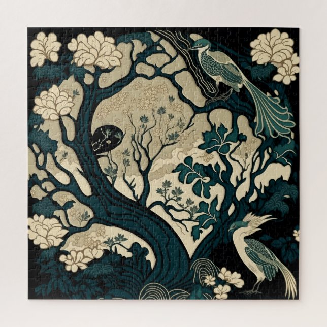 Oriental Bird Art Square Japanese  Jigsaw Puzzle (Vertical)