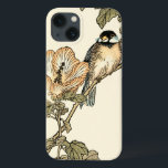 Oriental Bird Perched on Branch iPhone 13 Case<br><div class="desc">This art print displays sharp,  vivid image of an oriental bird perched on a branch. Below it there is an orange flower with a high degree of colour accuracy. This contemporary fine art print of a traditional Oriental-inspired art will add character to any wall in your house.</div>