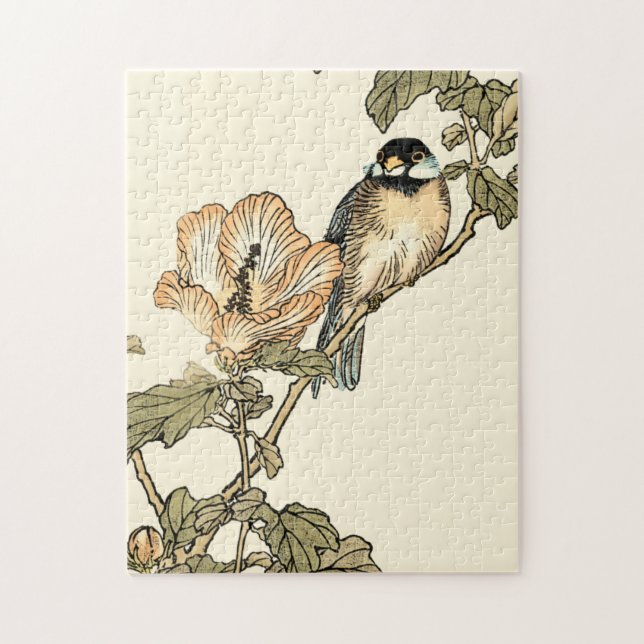 Oriental Bird Perched on Branch Jigsaw Puzzle (Vertical)