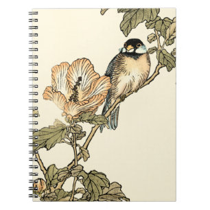 Oriental Bird Perched on Branch Notebook