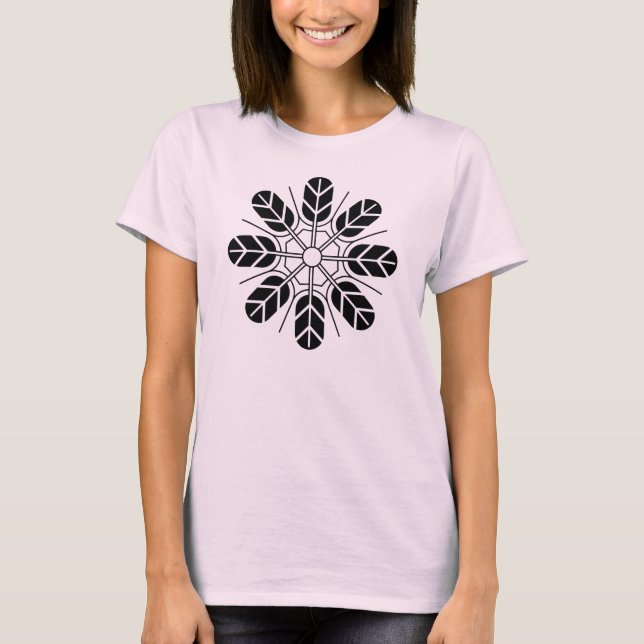 Oriental Black Pink Japan Inoue Mon Vector Art T-Shirt (Front)