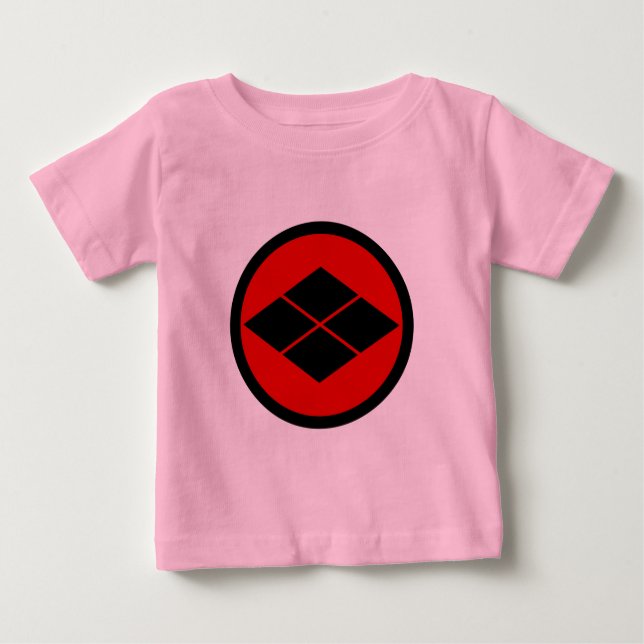 Oriental Black Red Takeda Japan Mon Vector Art Baby T-Shirt (Front)