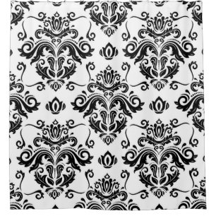 Oriental Black & White: Classic Texture Shower Curtain
