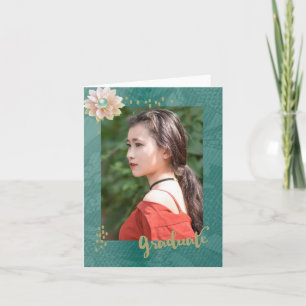Oriental Blossom Photo  Graduation Thank You Card