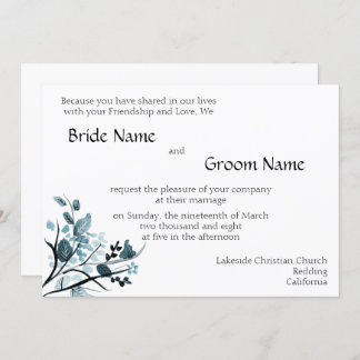 Oriental blossom Wedding Invitation Tem