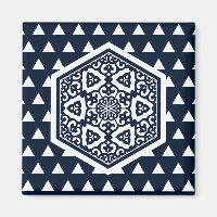Oriental Blue Ottoman Turkish Tracery Vector Art