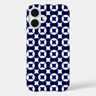 Oriental Blue Overlapping Circles Shippo Geometric iPhone 16 Case