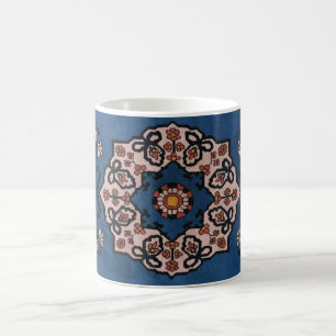 Oriental Blue Persian Turkish Pattern Carpet Coffee Mug