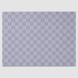 Oriental Blue White Moroccan Geometric Pattern Tissue Paper