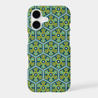 Oriental Blue Yellow Green Ottoman Turkish Hexagon