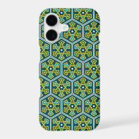 Oriental Blue Yellow Green Ottoman Turkish Hexagon