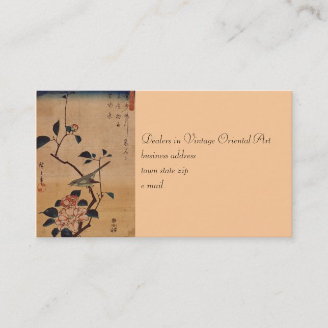 Oriental Camellia and Warbler Business Card (Front)