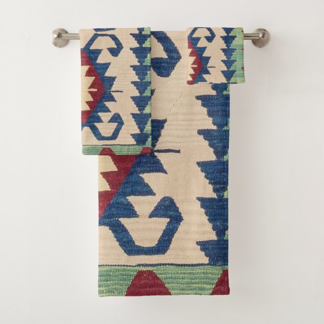 Oriental Carpet Killim Bath Towel Set (Insitu)