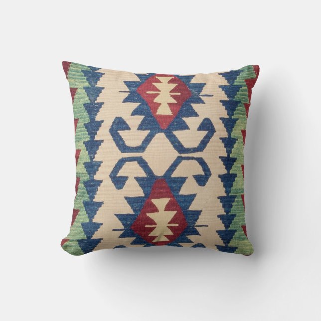 Oriental Carpet Killim Throw Pillow (Front)