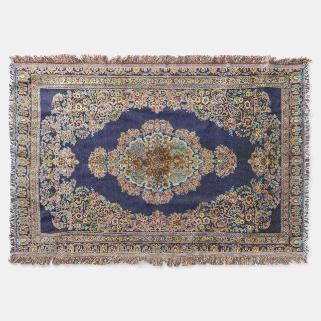 Oriental Carpet Rug Killim  Throw Blanket (Front)