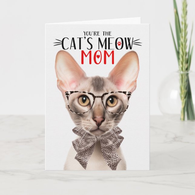 Oriental Cat for Mum on Mother's Day Holiday Card (Front)