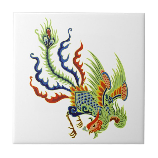 Oriental Chicken Vintage Art Ceramic Tile (Front)