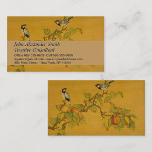 Oriental Chinese Birds And Fruit Business Card