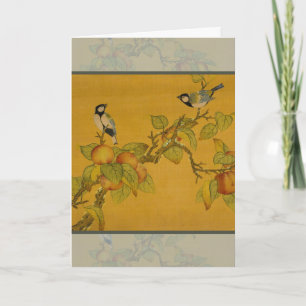 Oriental Chinese Birds And Fruit Card