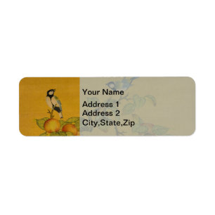 Oriental Chinese Birds And Fruit Return Address Label