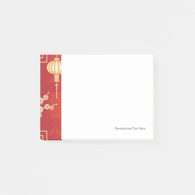 Oriental Chinese Lantern Illustration Post-it Notes (Front)
