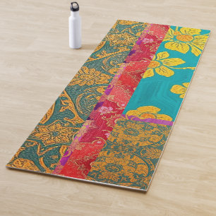 ORIENTAL Colourful Green Red Golden - Yoga Mat