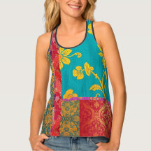 ORIENTAL Colourful Green Red - Tank Top