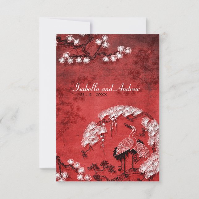 Oriental Cranes 2 Invitation (Front)