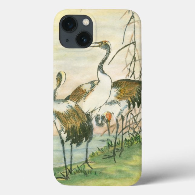 Oriental Cranes by the Water Case-Mate iPhone Case (Back)