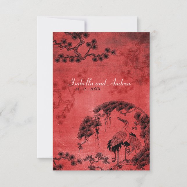 Oriental Cranes Invitation (Front)