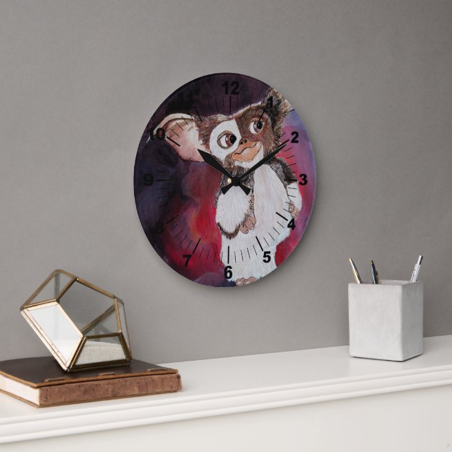 Oriental Creature Painting by Alfred Fox Large Clock (Office)