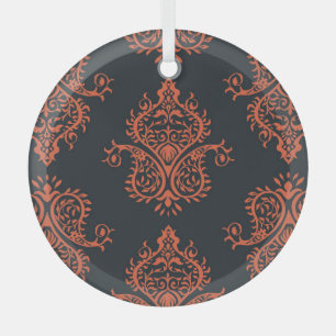 Oriental damask: Mediterranean vintage pattern. Glass Tree Decoration