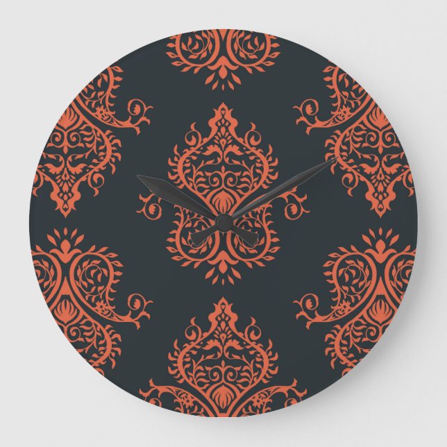 Oriental damask: Mediterranean vintage pattern. Large Clock (Front)