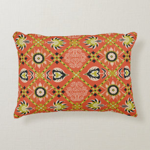 Oriental damask pattern. Talavera pottery. Azulejo Decorative Cushion