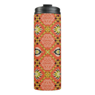 Oriental damask pattern. Talavera pottery. Azulejo Thermal Tumbler