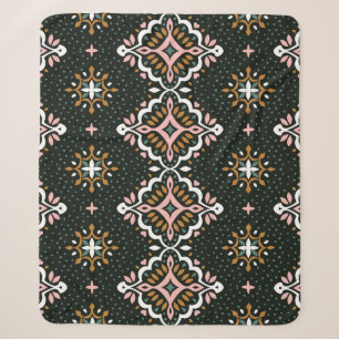 Oriental Damask: Talavera Vintage Elegance Sherpa Blanket