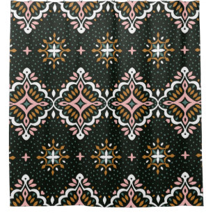 Oriental Damask: Talavera Vintage Elegance Shower Curtain