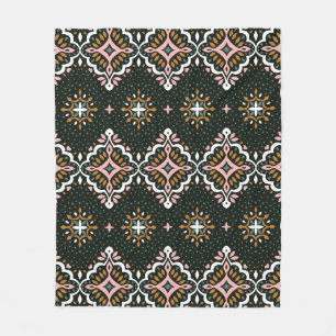 Oriental Damask: Vintage Talavera Mosaic. Fleece Blanket