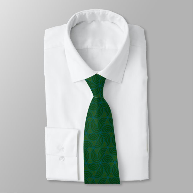 Oriental Deco Satin Splash Necktie (Tied)