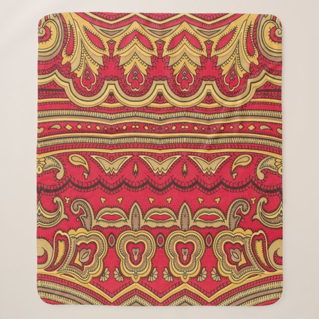 Oriental decor closeup. sherpa blanket (Front)