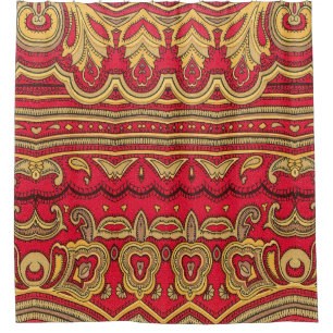 Oriental decor closeup. shower curtain