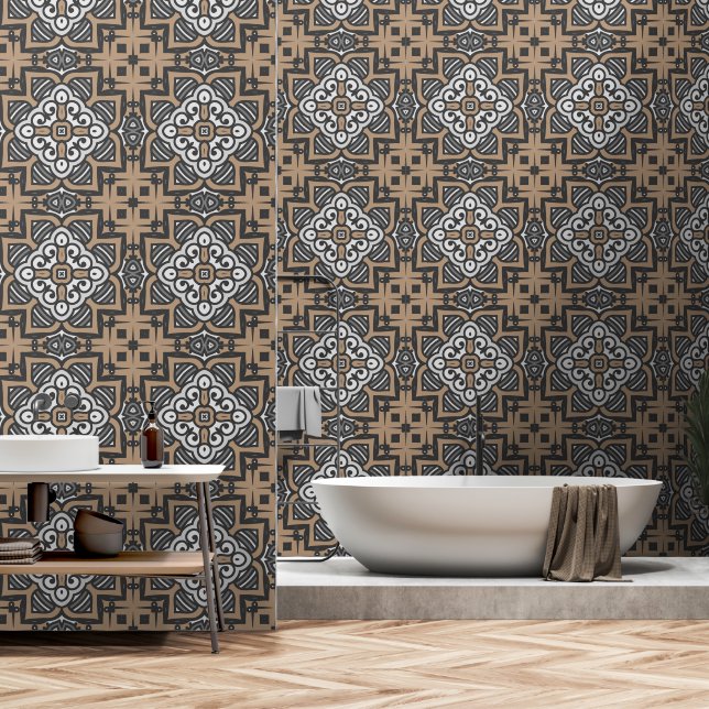 Oriental decor wallpaper (Bathroom)