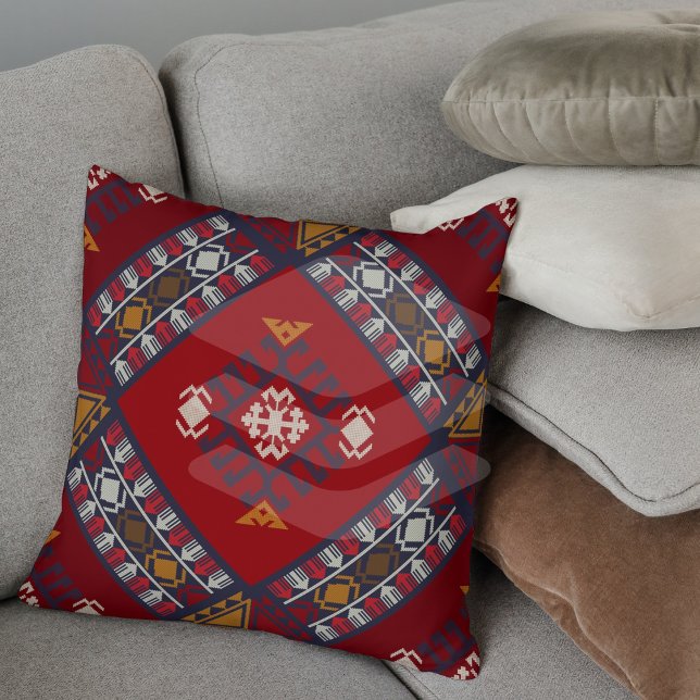 Oriental Deep Red Turkish Kilim Carpet Rug Cushion (Creator Uploaded)